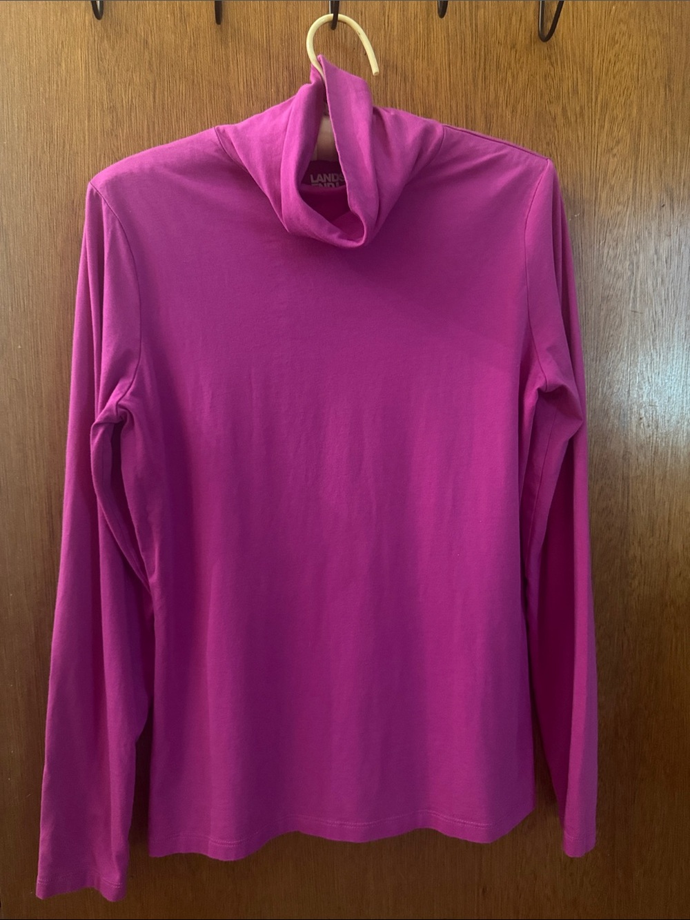 Lands' End Women's Long Sleeve Turtleneck - Fuchsia Pink